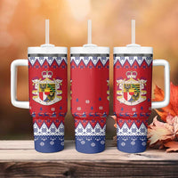 Liechtenstein Christmas Tumbler With Handle Coat Of Arms Frohe Weihnachten - Wonder Print Shop