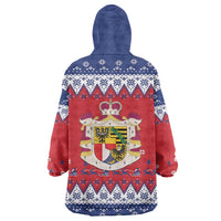 Liechtenstein Christmas Wearable Blanket Hoodie Coat Of Arms Frohe Weihnachten - Wonder Print Shop