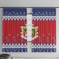 Liechtenstein Christmas Window Curtain Coat Of Arms Frohe Weihnachten - Wonder Print Shop