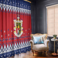 Liechtenstein Christmas Window Curtain Coat Of Arms Frohe Weihnachten - Wonder Print Shop