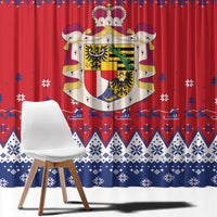 Liechtenstein Christmas Window Curtain Coat Of Arms Frohe Weihnachten - Wonder Print Shop