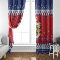 Liechtenstein Christmas Window Curtain Coat Of Arms Frohe Weihnachten - Wonder Print Shop