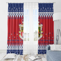 Liechtenstein Christmas Window Curtain Coat Of Arms Frohe Weihnachten - Wonder Print Shop
