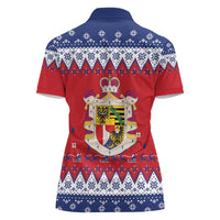 Liechtenstein Christmas Women Polo Shirt Coat Of Arms Frohe Weihnachten - Wonder Print Shop