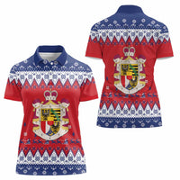 Liechtenstein Christmas Women Polo Shirt Coat Of Arms Frohe Weihnachten - Wonder Print Shop