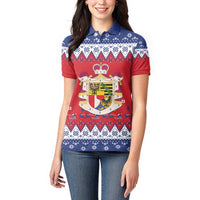 Liechtenstein Christmas Women Polo Shirt Coat Of Arms Frohe Weihnachten - Wonder Print Shop