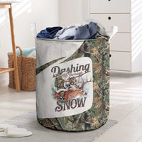 Santa Deer Hunting Christmas Laundry Basket Hunting Camouflage Patterns - Wonder Print Shop