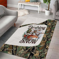 Santa Deer Hunting Christmas Area Rug Hunting Camouflage Patterns - Wonder Print Shop