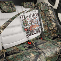 Santa Deer Hunting Christmas Back Car Seat Cover Hunting Camouflage Patterns - Wonder Print Shop