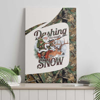 Santa Deer Hunting Christmas Canvas Wall Art Hunting Camouflage Patterns - Wonder Print Shop