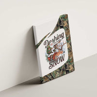 Santa Deer Hunting Christmas Canvas Wall Art Hunting Camouflage Patterns - Wonder Print Shop