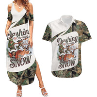 Santa Deer Hunting Christmas Couples Matching Summer Maxi Dress and Hawaiian Shirt Hunting Camouflage Patterns - Wonder Print Shop