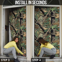 Santa Deer Hunting Christmas Door Cover Hunting Camouflage Patterns - Wonder Print Shop