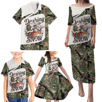 Santa Deer Hunting Christmas Family Matching Puletasi and Hawaiian Shirt Hunting Camouflage Patterns - Wonder Print Shop