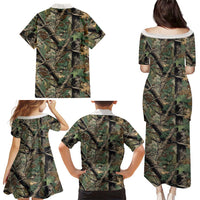 Santa Deer Hunting Christmas Family Matching Puletasi and Hawaiian Shirt Hunting Camouflage Patterns - Wonder Print Shop