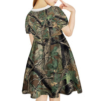 Santa Deer Hunting Christmas Kid Short Sleeve Dress Hunting Camouflage Patterns - Wonder Print Shop