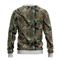 Santa Deer Hunting Christmas Ugly Christmas Sweater Hunting Camouflage Patterns - Wonder Print Shop
