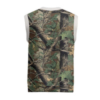 Santa Deer Hunting Christmas Knitted V-Neck Vest Hunting Camouflage Patterns - Wonder Print Shop