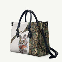 Santa Deer Hunting Christmas Leather Bag Hunting Camouflage Patterns - Wonder Print Shop