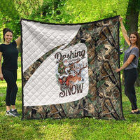 Santa Deer Hunting Christmas Quilt Hunting Camouflage Patterns - Wonder Print Shop