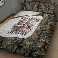 Santa Deer Hunting Christmas Quilt Bed Set Hunting Camouflage Patterns - Wonder Print Shop