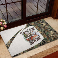 Santa Deer Hunting Christmas Rubber Doormat Hunting Camouflage Patterns - Wonder Print Shop