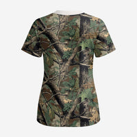 Santa Deer Hunting Christmas Scrub Top Hunting Camouflage Patterns - Wonder Print Shop
