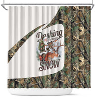 Santa Deer Hunting Christmas Shower Curtain Hunting Camouflage Patterns - Wonder Print Shop