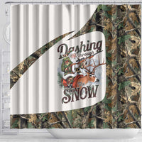 Santa Deer Hunting Christmas Shower Curtain Hunting Camouflage Patterns - Wonder Print Shop