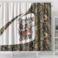 Santa Deer Hunting Christmas Shower Curtain Hunting Camouflage Patterns - Wonder Print Shop