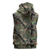 Santa Deer Hunting Christmas Sleeveless Hoodie Hunting Camouflage Patterns - Wonder Print Shop
