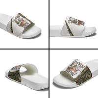 Santa Deer Hunting Christmas Slide Sandals Hunting Camouflage Patterns - Wonder Print Shop