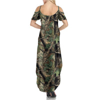 Santa Deer Hunting Christmas Summer Maxi Dress Hunting Camouflage Patterns - Wonder Print Shop
