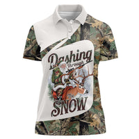 Santa Deer Hunting Christmas Women Polo Shirt Hunting Camouflage Patterns - Wonder Print Shop