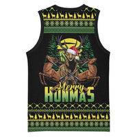 Merry Hunmas Basketball Jersey Hunter Deer Santa Hat - Wonder Print Shop
