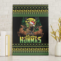 Merry Hunmas Canvas Wall Art Hunter Deer Santa Hat - Wonder Print Shop