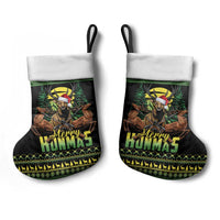 Merry Hunmas Christmas Stocking Hunter Deer Santa Hat - Wonder Print Shop