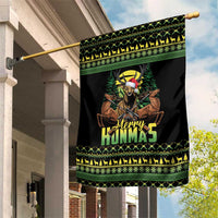 Merry Hunmas Garden Flag Hunter Deer Santa Hat - Wonder Print Shop