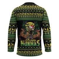 Merry Hunmas Hockey Jersey Hunter Deer Santa Hat - Wonder Print Shop