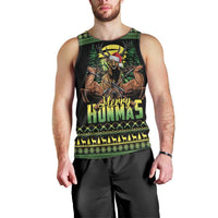 Merry Hunmas Men Tank Top Hunter Deer Santa Hat - Wonder Print Shop