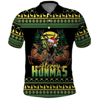 Merry Hunmas Polo Shirt Hunter Deer Santa Hat - Wonder Print Shop