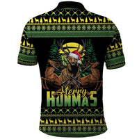 Merry Hunmas Polo Shirt Hunter Deer Santa Hat - Wonder Print Shop