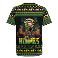 Merry Hunmas Rugby Jersey Hunter Deer Santa Hat - Wonder Print Shop