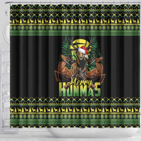 Merry Hunmas Shower Curtain Hunter Deer Santa Hat - Wonder Print Shop
