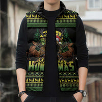 Merry Hunmas Sleeveless Puffer Jacket Hunter Deer Santa Hat - Wonder Print Shop