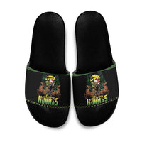 Merry Hunmas Slide Sandals Hunter Deer Santa Hat - Wonder Print Shop