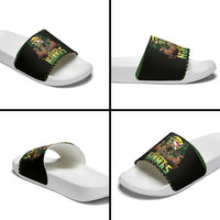 Merry Hunmas Slide Sandals Hunter Deer Santa Hat - Wonder Print Shop