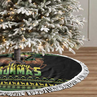 Merry Hunmas Tree Skirt Hunter Deer Santa Hat - Wonder Print Shop