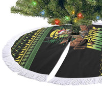 Merry Hunmas Tree Skirt Hunter Deer Santa Hat - Wonder Print Shop
