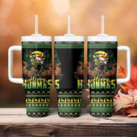 Merry Hunmas Tumbler With Handle Hunter Deer Santa Hat - Wonder Print Shop